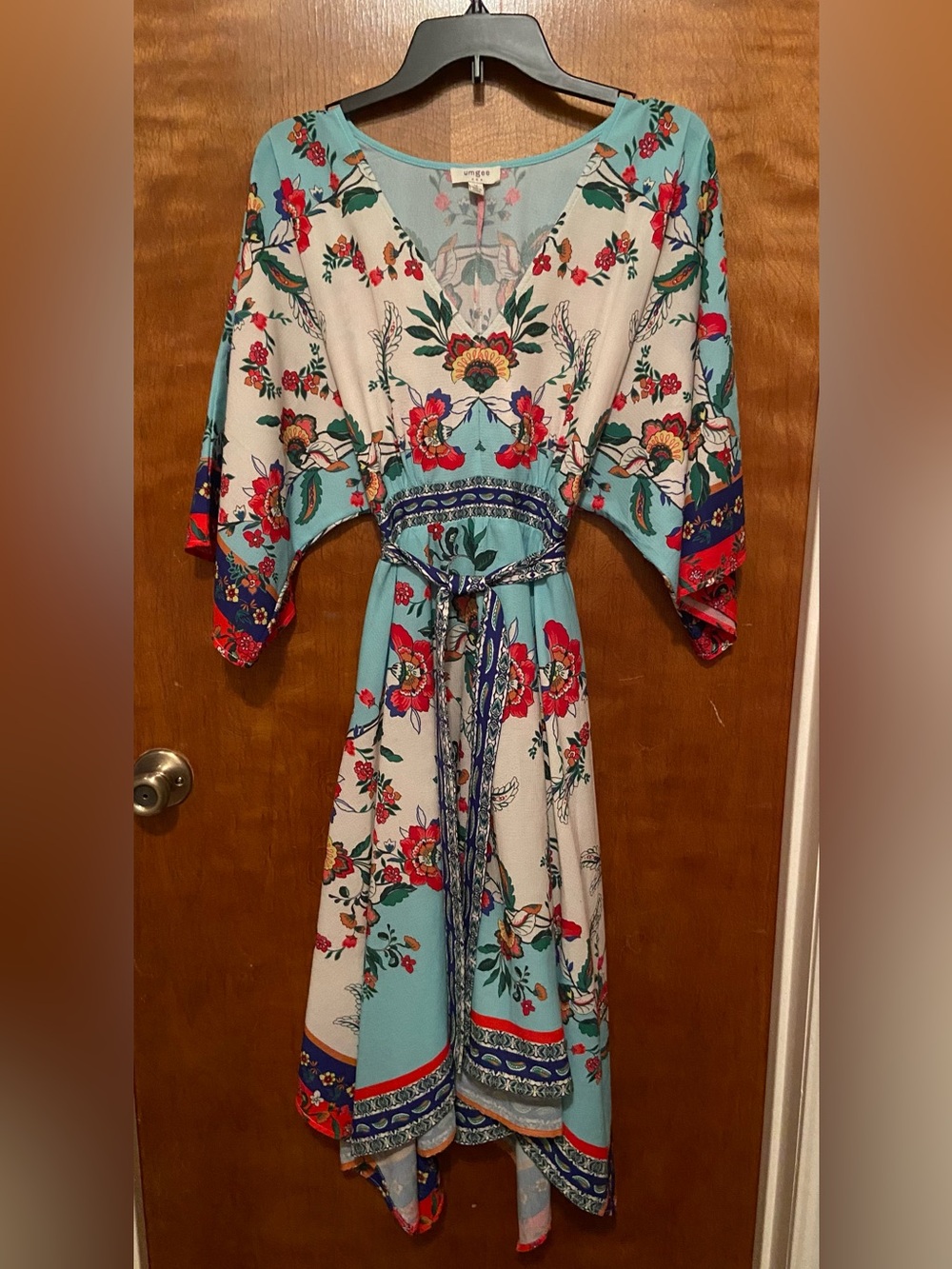 Umgee Floral Print Midi Dress